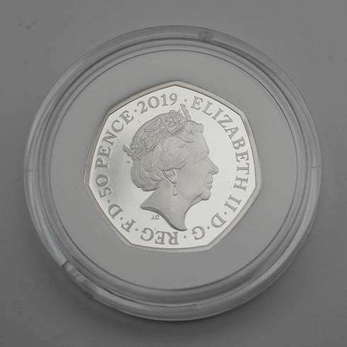 Reino Unido, moneda conmemorativa de plata de 50 peniques "Paddington en la Catedral de San Pablo", con estuche y certificado de la Royal Mint