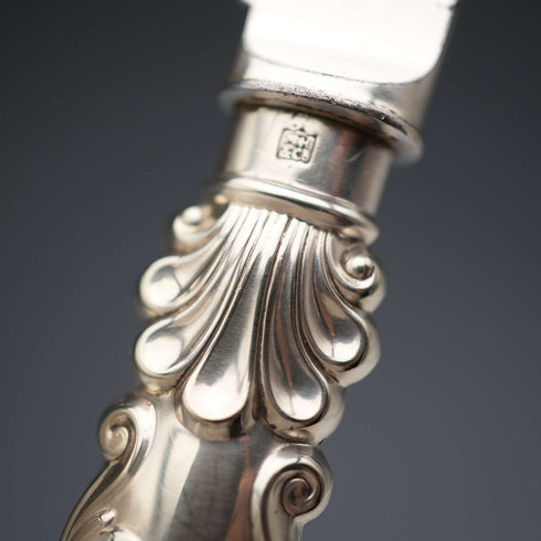 Late 19th Century English Antique Silver Plated Cutlery Set of 3 Pairs by Martin & Hall