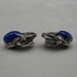 Pendientes de clip de diseño botánico en plata vintage y lapislázuli