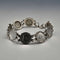 Pulsera vintage británica de plata de ley y moneda de 3 peniques de plata, 20g