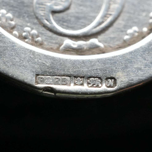 Pulsera vintage británica de plata de ley y moneda de 3 peniques de plata, 20g