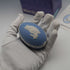 Huevo de Pascua de Jasperware de Wedgwood, Reino Unido, azul pálido, en caja