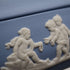 Caja cuadrada con tapa de Jasperware, Wedgwood, Reino Unido, 1969, azul pálido