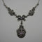Vintage Sterling Silver Marcasite & Amethyst Necklace 42cm