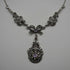 Vintage Sterling Silver Marcasite & Amethyst Necklace 42cm