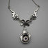 Vintage Sterling Silver Marcasite & Amethyst Necklace 42cm