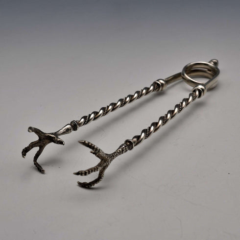 Early 20th Century French Antique 800 Silver Sugar Tongs 17g