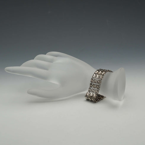 Early 20th Century British Antique Sterling Silver Lace Design Bracelet 20g