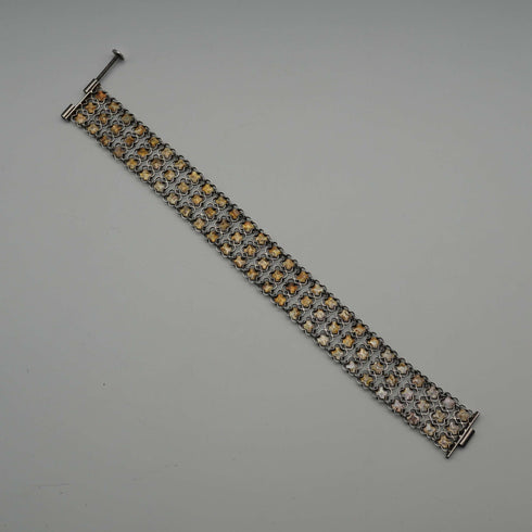 Early 20th Century British Antique Sterling Silver Lace Design Bracelet 20g