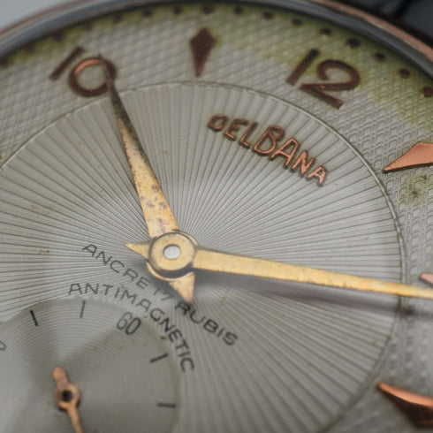 1950s Swiss DELBANA Men's Watch, 17 Jewels Mechanical, Gold-Filled Case, Good Working Condition