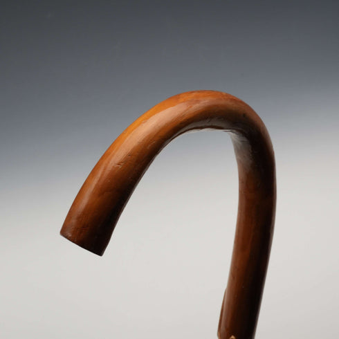 빈티지 탄샤프트 드래곤 장식 구부러진 핸들 지팡이 89cm