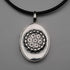 Colgante relicario antiguo de plata de ley con collar de cuero, 15,5 g