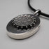 Colgante relicario antiguo de plata de ley con collar de cuero, 15,5 g