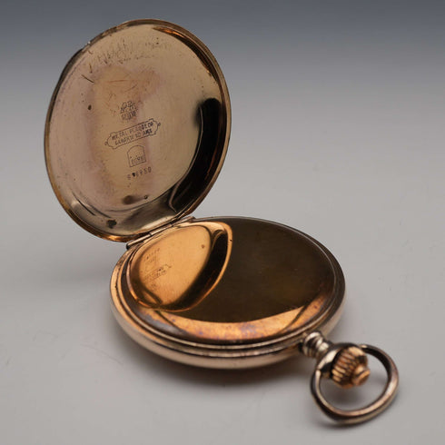 Reloj de bolsillo antiguo Tavan, circa 1920, caja hunter chapada en oro, en buen estado de funcionamiento.