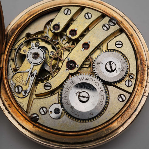 Reloj de bolsillo antiguo Tavan, circa 1920, caja hunter chapada en oro, en buen estado de funcionamiento.