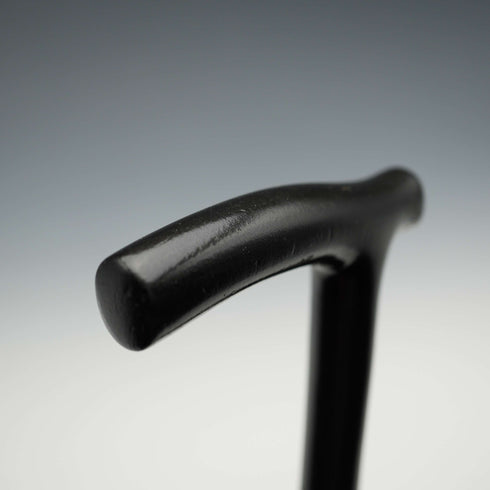 1908 British Antique Black Shaft Derby Handle Sterling Silver Decoration Lightweight Walking Stick Cane 91cm