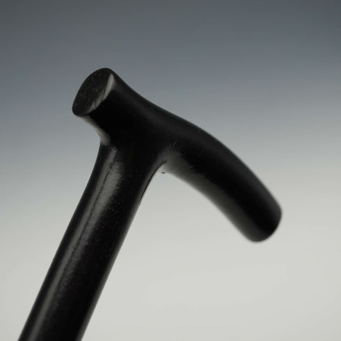 1908 British Antique Black Shaft Derby Handle Sterling Silver Decoration Lightweight Walking Stick Cane 91cm