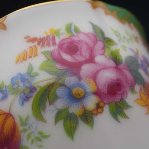 UK Vintage Paragon "Rockingham Green" Demitasse Cup & Saucer Pair