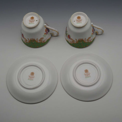 UK Vintage Paragon "Rockingham Green" Demitasse Cup & Saucer Pair