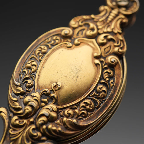 US Antique Sterling Silver Vermeil Ornate Folding Lorgnette Eyeglasses