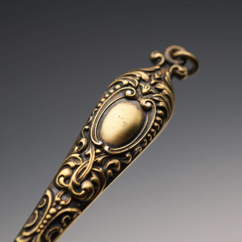 US Antique Sterling Silver Vermeil Ornate Folding Lorgnette Eyeglasses