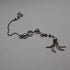 Vintage sterling silver tassel-decorated chain with ring clasp, 24cm total length, 12g