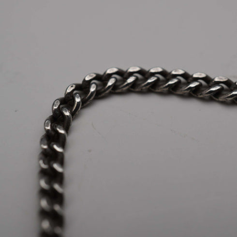 Vintage sterling silver tassel-decorated chain with ring clasp, 24cm total length, 12g