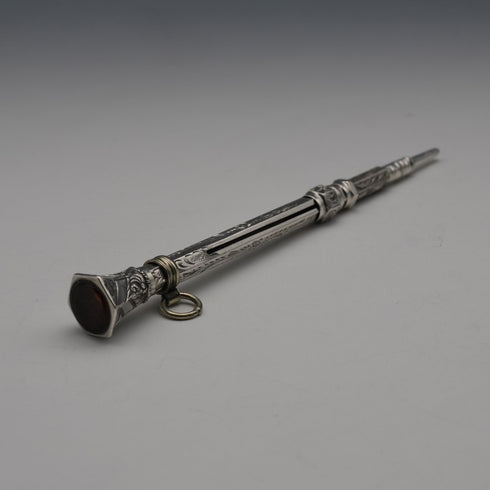 1900年頃 アンティーク 純銀製 推進式ペンシル 伸縮式 62-92mm
