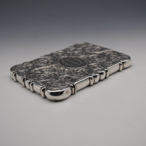 1852年 英国アンティーク 純銀製カードケース 70g David Pettifer