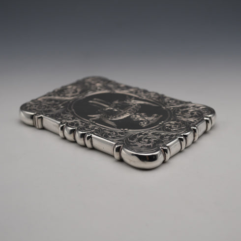 1852年 英国アンティーク 純銀製カードケース 70g David Pettifer