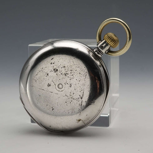 約1889年製 アンティーク ロンジン 懷錶 800銀製 獵錶殼 直徑43mm 運作良好