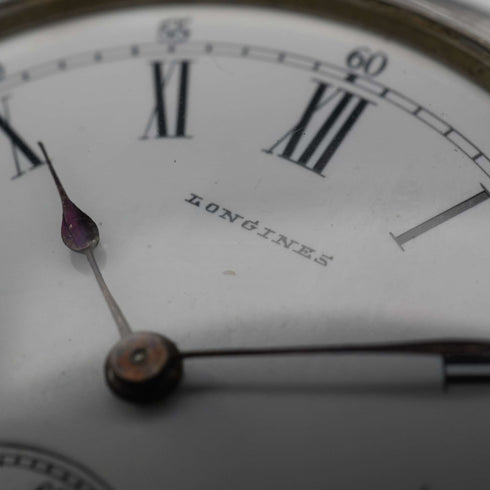 約1889年製 アンティーク ロンジン 懷錶 800銀製 獵錶殼 直徑43mm 運作良好