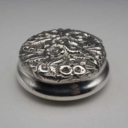 Pastillero antiguo de plata de ley, circa 1893, EE. UU., 25 g, S Kirk & Son
