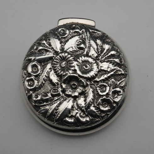 Pastillero antiguo de plata de ley, circa 1893, EE. UU., 25 g, S Kirk & Son