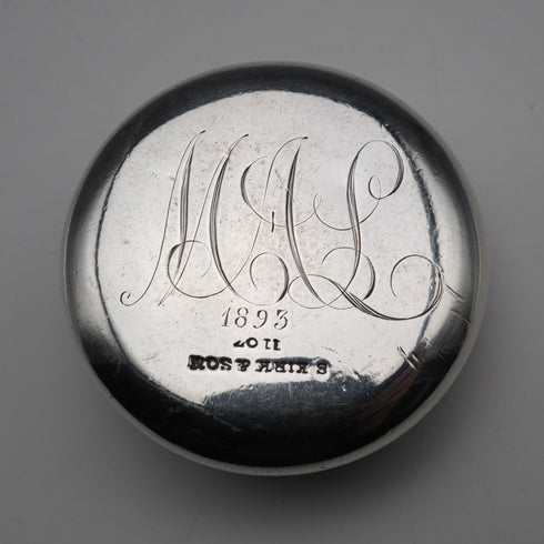 Pastillero antiguo de plata de ley, circa 1893, EE. UU., 25 g, S Kirk & Son