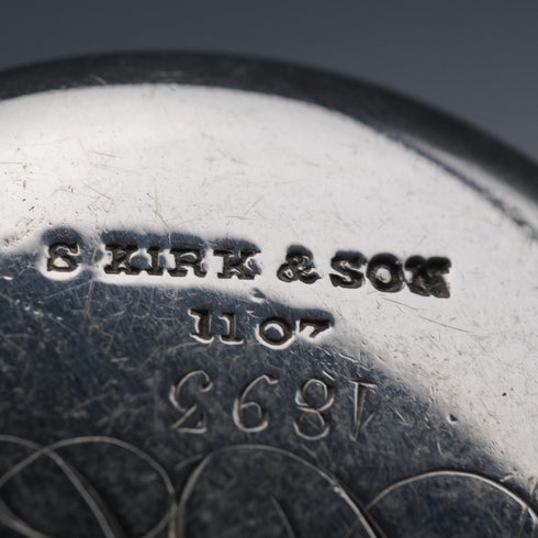 Pastillero antiguo de plata de ley, circa 1893, EE. UU., 25 g, S Kirk & Son