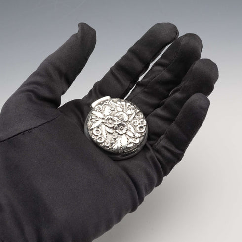 Pastillero antiguo de plata de ley, circa 1893, EE. UU., 25 g, S Kirk & Son