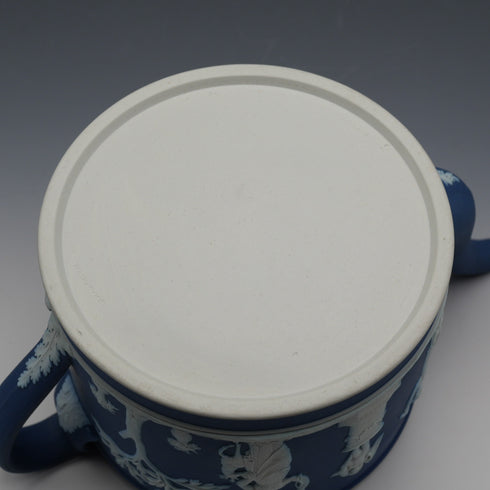 约1900年 英国古董 韦奇伍德 鼓形茶壶 碧玉浮雕系列