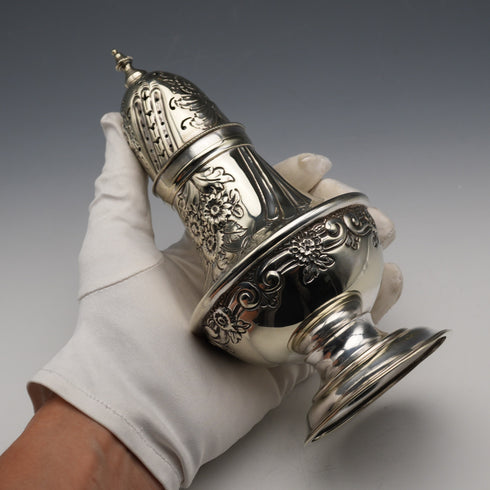 Circa 1900 British Antique Silver-Plated Sugar Shaker, John Sanderson