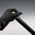 1922 British Antique Black Shaft Sterling Silver Rondelle Handle Walking Stick Cane 91cm