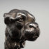 Bastón italiano vintage con eje negro y mango de cabeza de perro en plata de ley, 78 cm