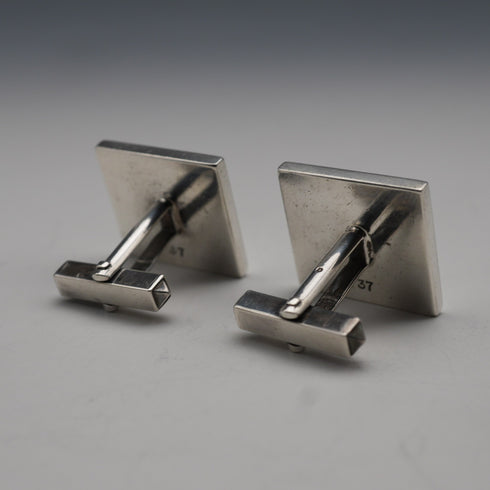 Gemelos vintage británicos de plata de ley con diseño de sello, 21 g, Jack Spencer Ltd