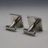 Gemelos vintage británicos de plata de ley con diseño de sello, 21 g, Jack Spencer Ltd