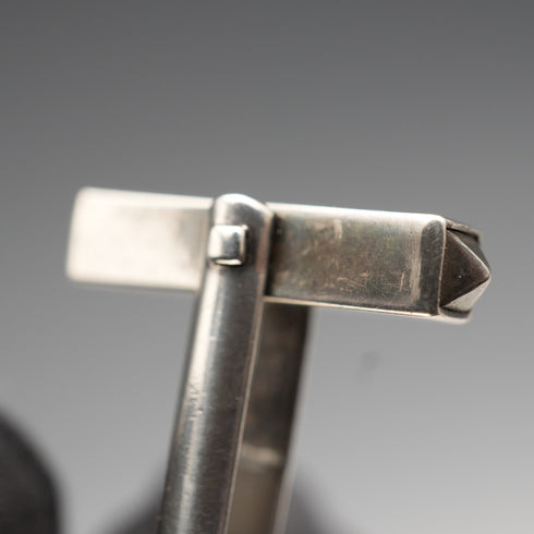 Gemelos vintage británicos de plata de ley con diseño de sello, 21 g, Jack Spencer Ltd