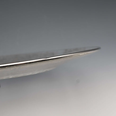 米国ヴィンテージ シルバーオーバーレイ ガラスプレート 直径25cm