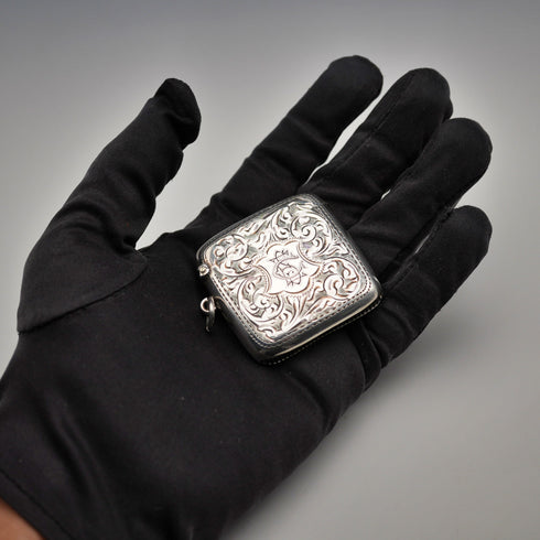 1903年 英国アンティーク 純銀製 ヴェスタケース 30g Samuel Levi