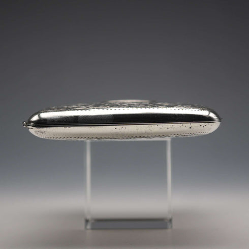 1909 British Antique Sterling Silver Bifold Card Case with Sterling Silver Pencil Walker&Hall