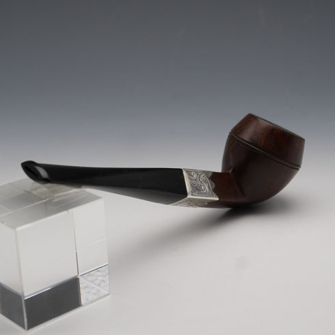 1901年 英国古董 “ROBERTSON” 烟斗 纯银装饰 W H Carrington &Co 盒装