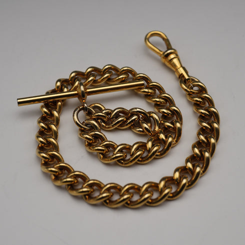 Cadena Albert de eslabones Kihei vintage de oro laminado, sin relicario