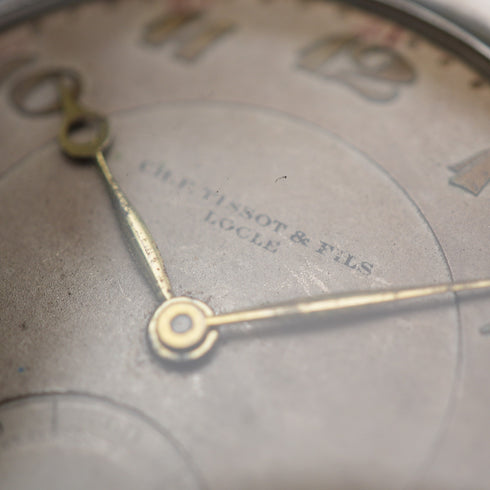 Antiguo TISSOT decoración Art Decó plata 900 caja Hunter delgada reloj de bolsillo en buen estado de funcionamiento